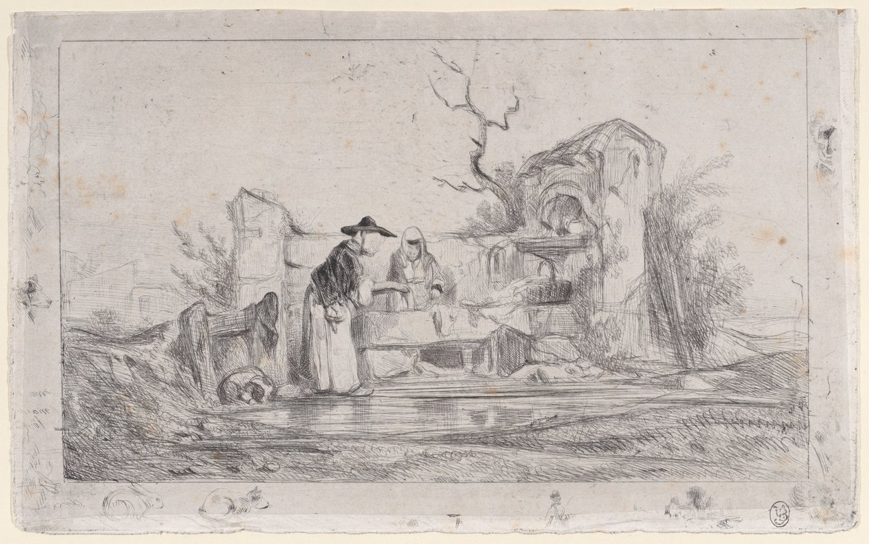 ウォッシャーウーマン、1833-38。 作： Alexandre Gabriel Decamps
