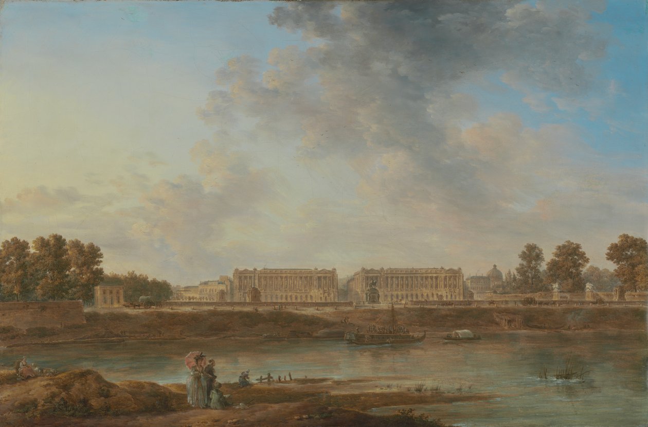 コンコルド広場の眺め、c.1775-87（キャンバスに油彩） 作： アレクサンドル・ジャン・ノエル