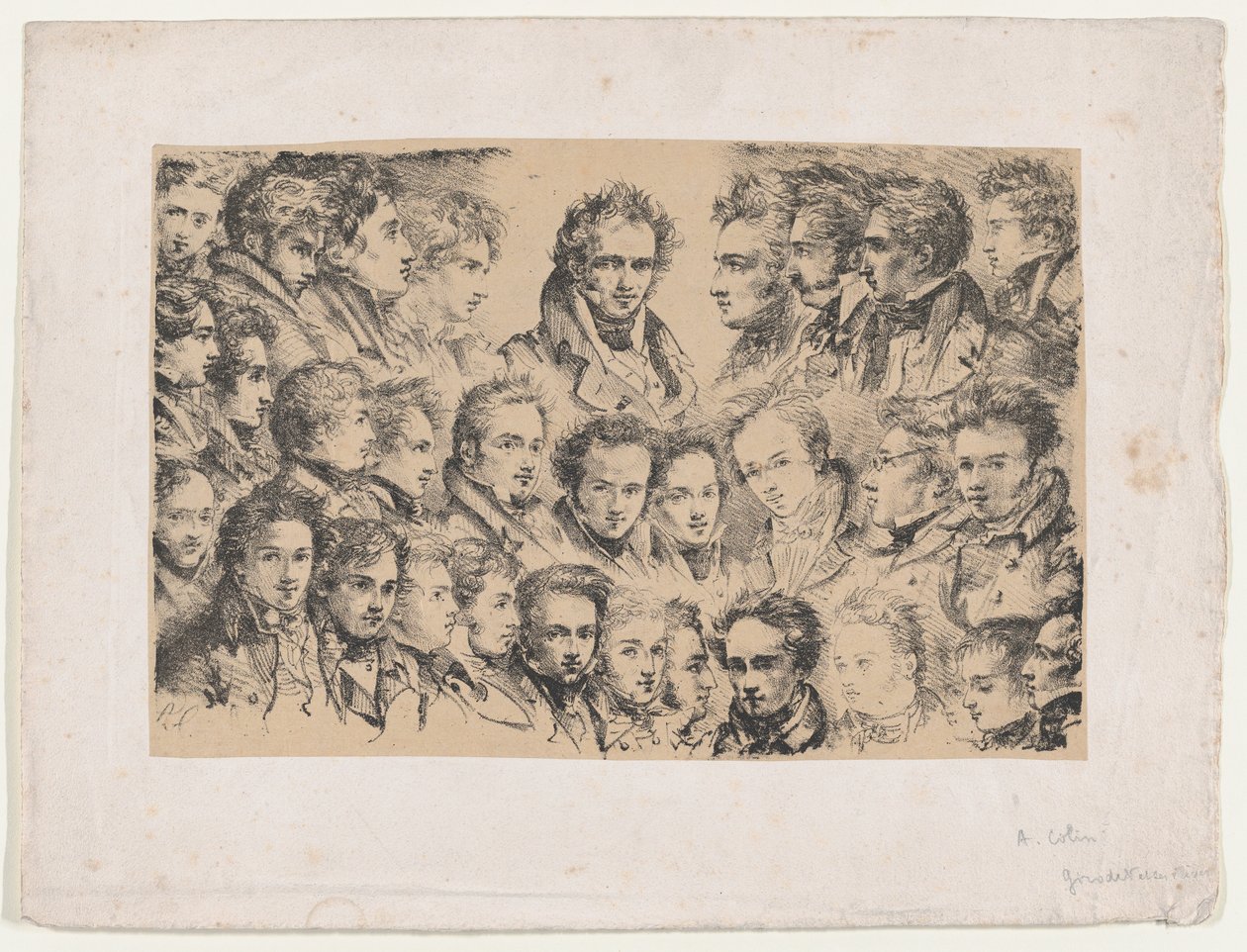 ジロデと彼の生徒たち, ca. 1817年。 作： アレクサンドル・マリー・コリン