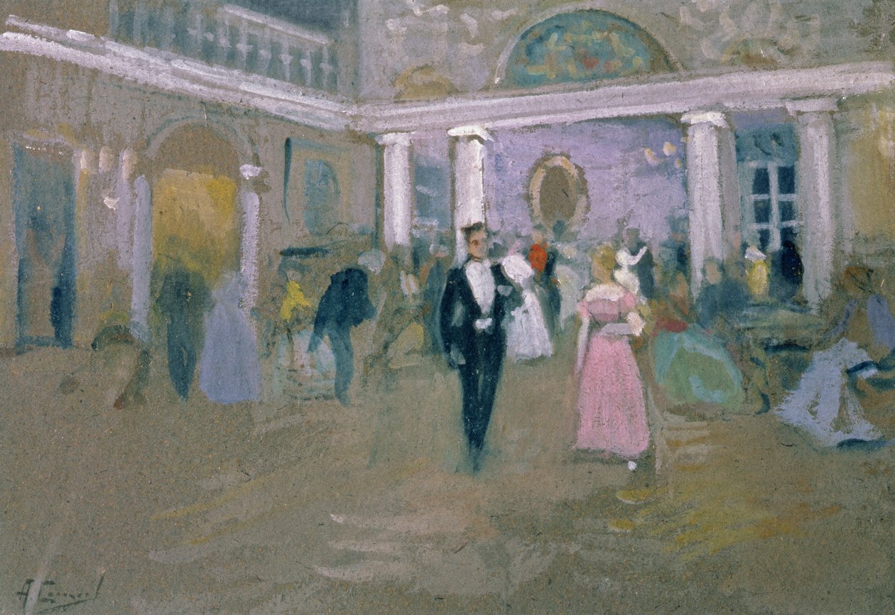 ラリンスのボール、「ユージーン・オネーギン」のイラスト、アレクサンドル・プーシキン（1799-1837）、1911 作： アレクセイ・シュタイパノビッチ・ステパノフ