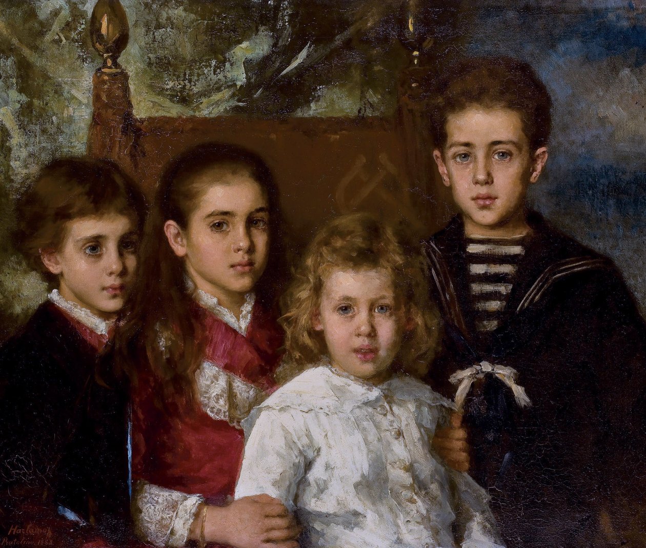 ポール・パブロヴィッチ・デミドフの子供たちの肖像、サン・ドナートの第 2 王子、1839 年から 1885 年、アヴローラ、A 作： アレクセイアレクセイビッチハルラモフ