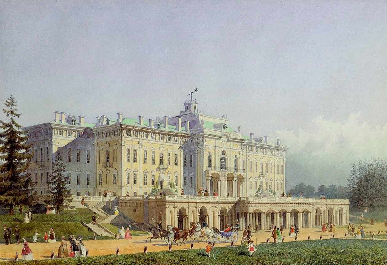 ストレルナのコンスタンティヌス宮殿、1847 年。 作： Alexei Maximovich Gornostayev