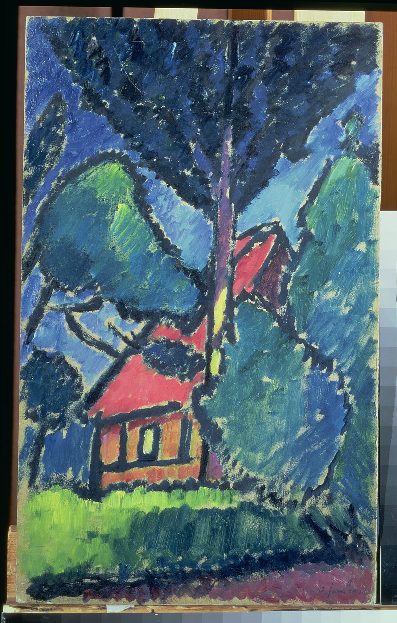 風景、c.1910（段ボールに油彩） 作： アレクセイ・フォン・ヤウレンスキー