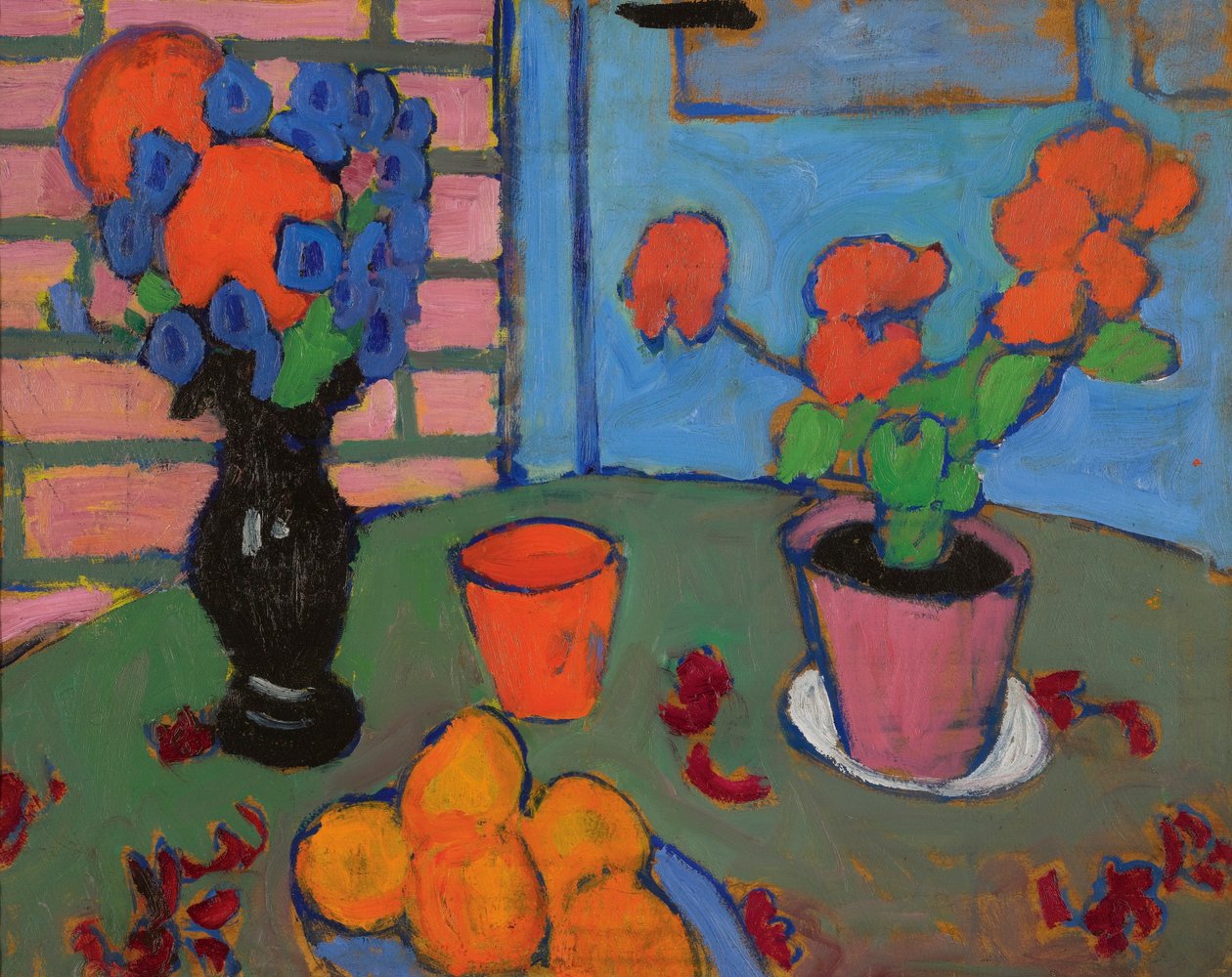 花とオレンジの静物画 作： アレクセイ・フォン・ヤウレンスキー