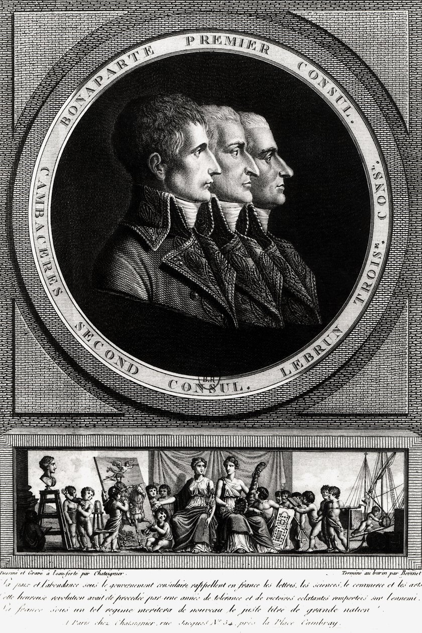 Edme Bovinet（1767-1082）によって完成された共和国の3つの領事の肖像 作： アレクシス・シャテイナー