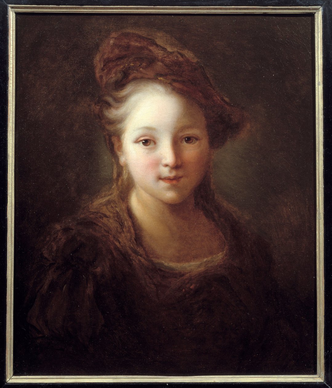 若い女の子の肖像画。 Alexis Grimou (1680-1740) の絵画、1720 年頃。 アミアン、ピカルディ美術館 - 若い女の子の肖像画。 Jean Alexis Grimou (1680-1740) の絵画、1720 年頃。 ピカルディ美術館、アミアン、フランス 作： アレクシスグリムー