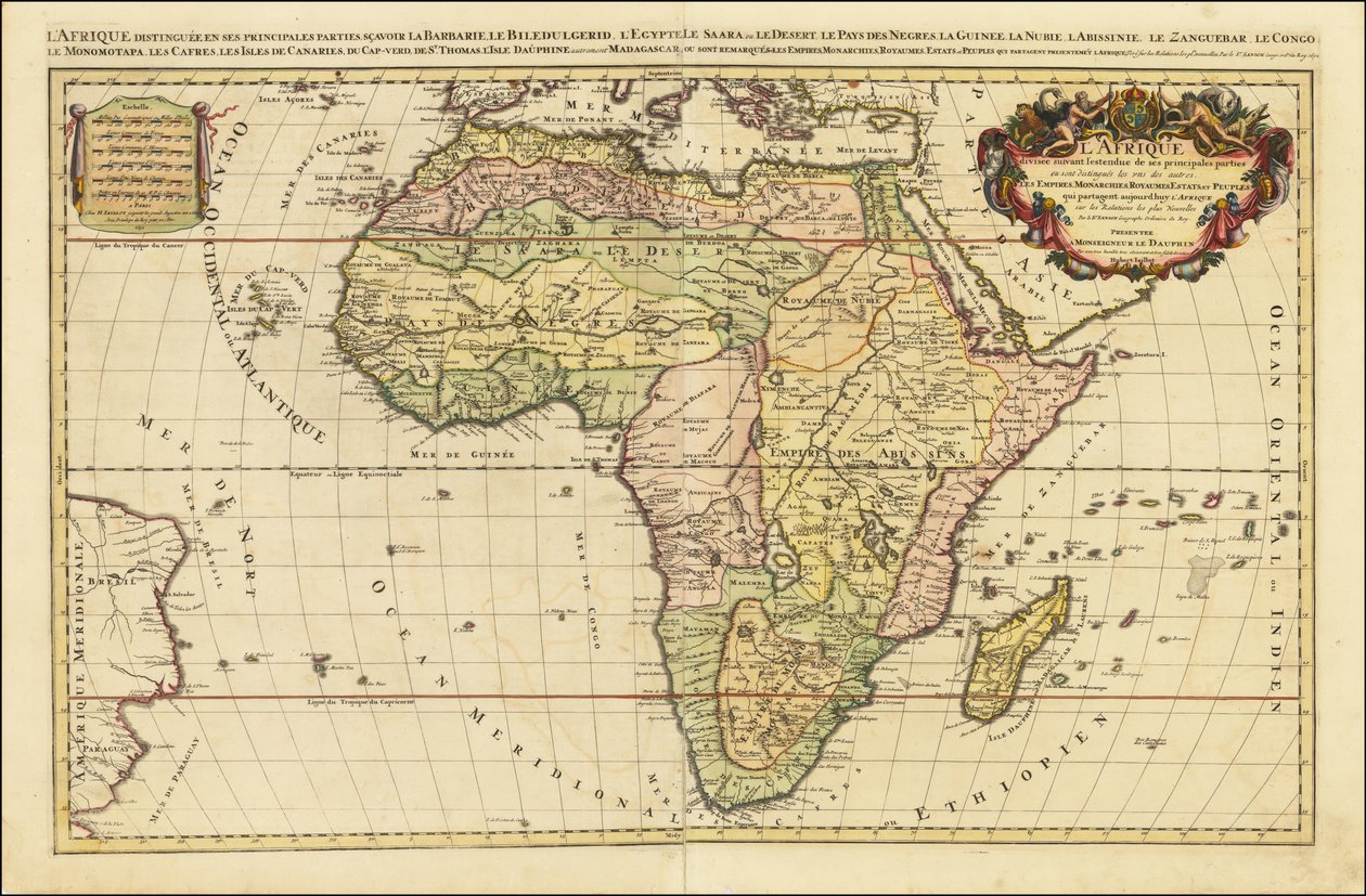 アレクシス・ユベール・ジャイヨによる1692年のアフリカ地図 作： アレクシス・ユベール・ジェイルロット