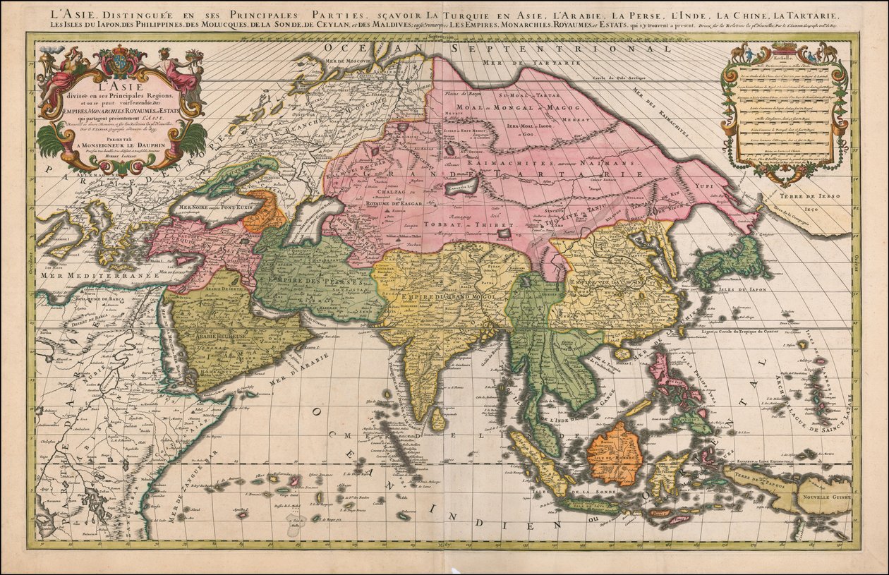 ユベール・ジャイヨによる1692年のアジア地図 作： アレクシス・ユベール・ジェイルロット