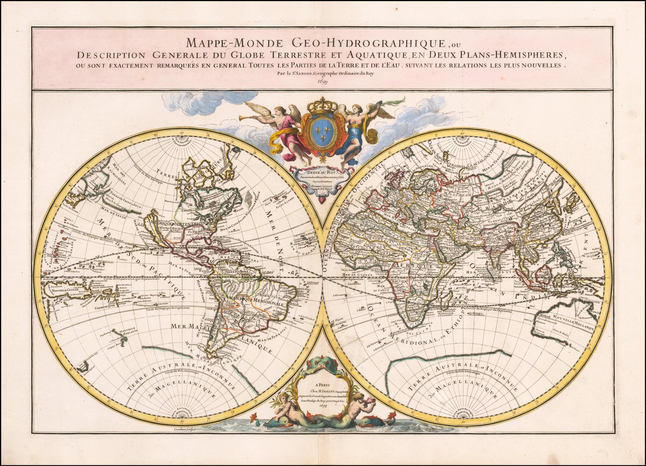 アレクシス・ユベール・ジャイヨによる1699年の世界地図 作： アレクシス・ユベール・ジェイルロット