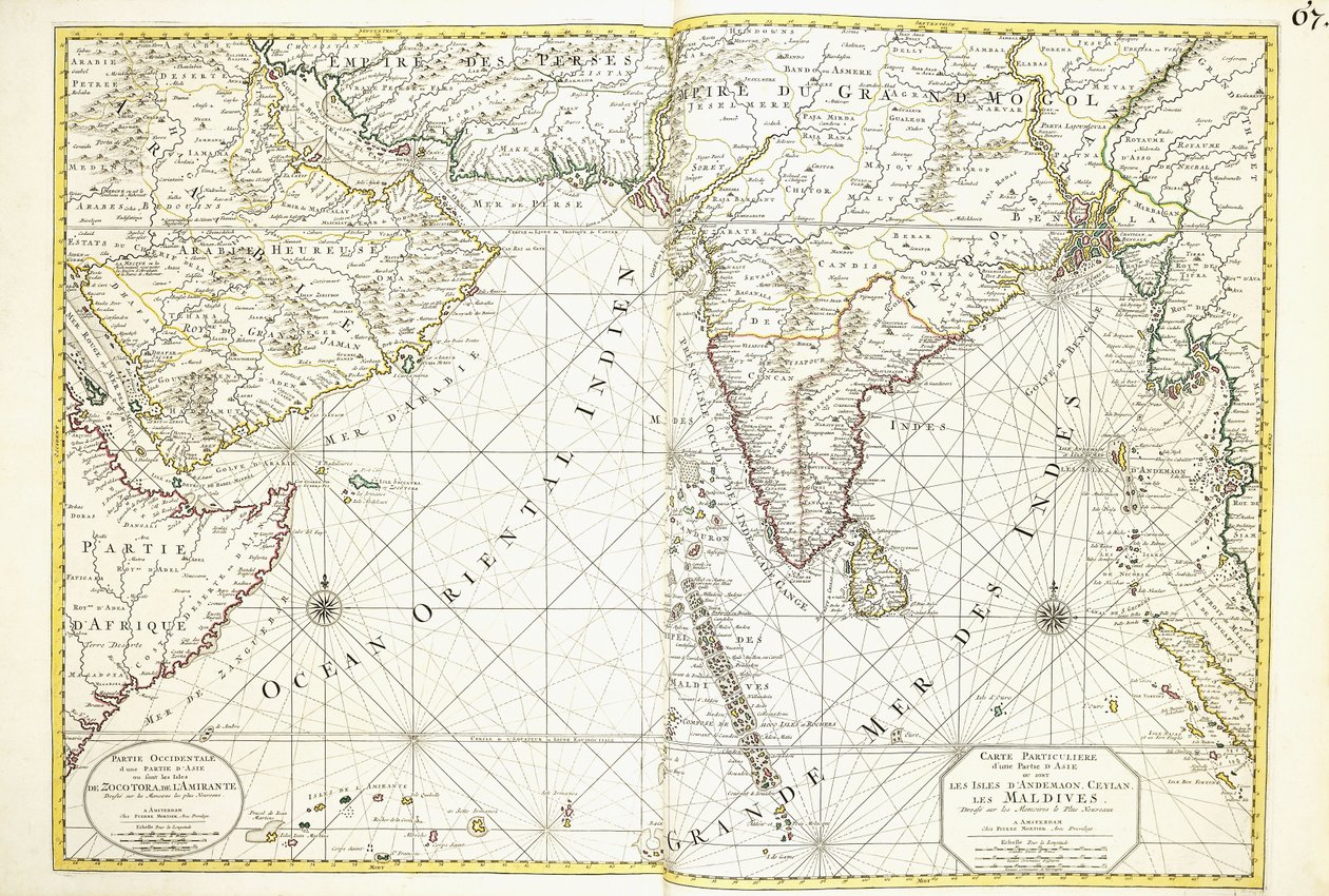アフリカ、アラビア、インドの地図 作： アレクシス・ユベール・ジェイルロット