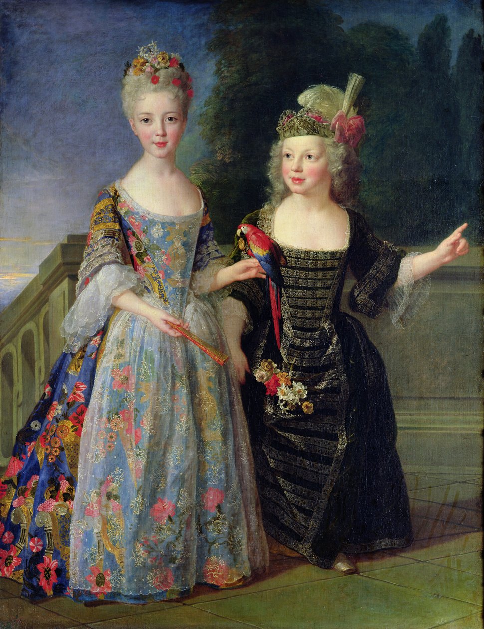 Catherine-Eleonore de Bethisy（1707-67）と彼女の兄弟であるEugene-Eleanore（1709-81）（キャンバスに油彩） 作： アレクシス・サイモン・ベル