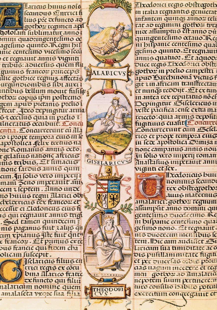 アロンソ・デ・カルタヘナの「スペイン王の系図」より、アストゥリアス王国とレオン王国の王の系図