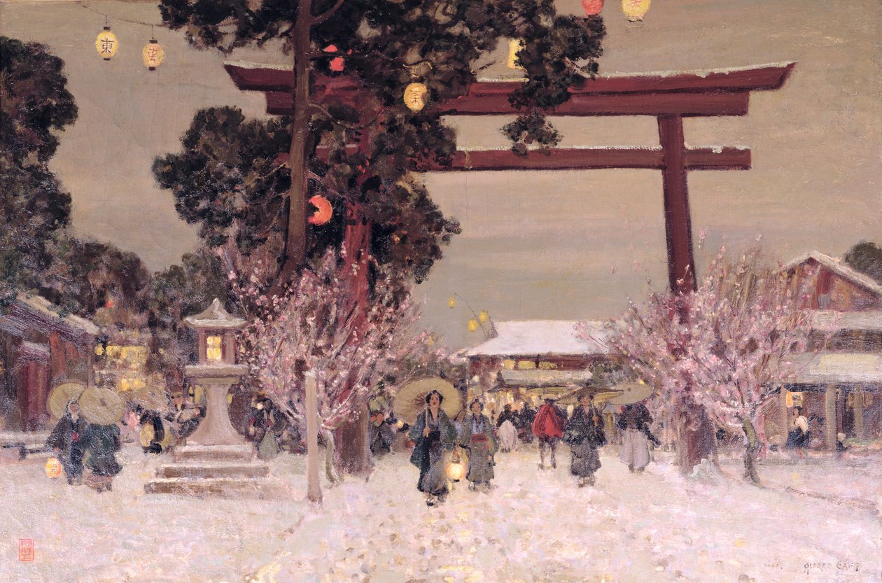 1889年頃の神社の眺め 作： アルフレッドイースト