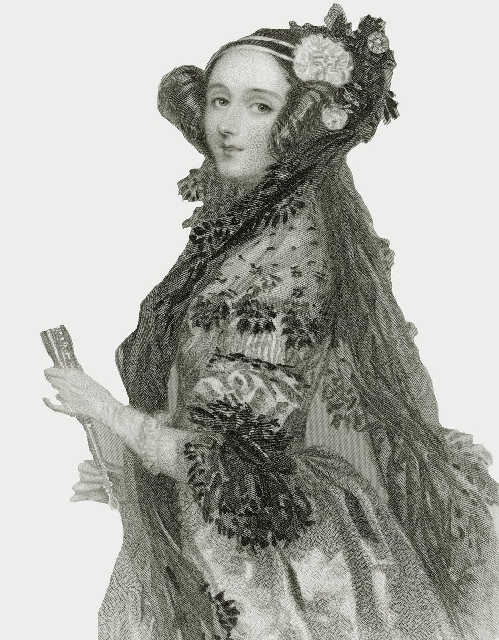 オーガスタ・エイダ・キング（1815-1852）、ラブレス伯爵夫人の肖像。 作： アルフレッド・エドワード・シャロン