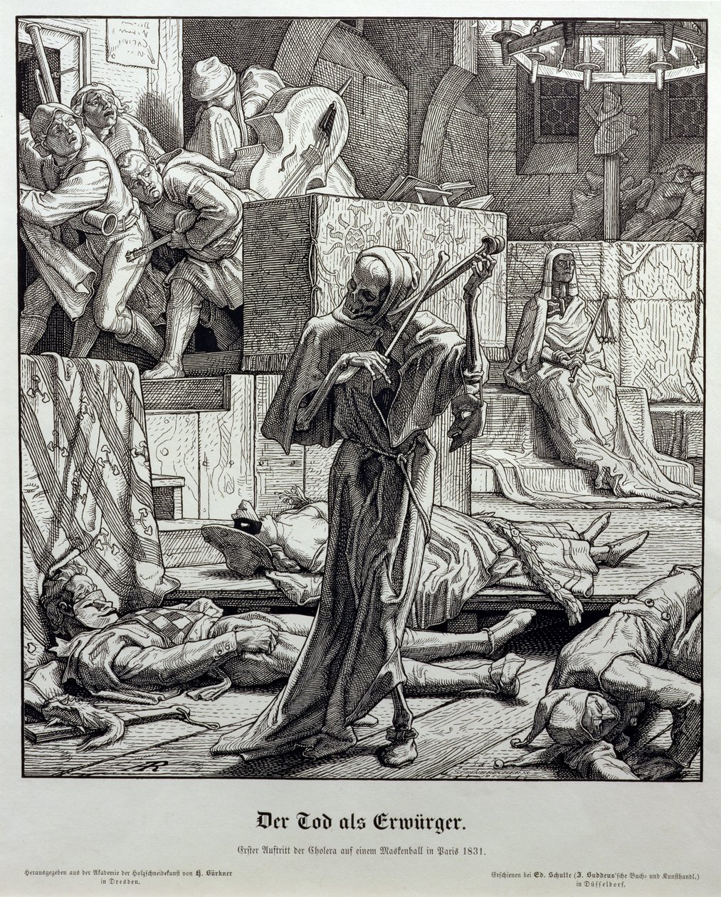 暗殺者としての死、1851年（木の彫刻） 作： アルフレッド・レテル