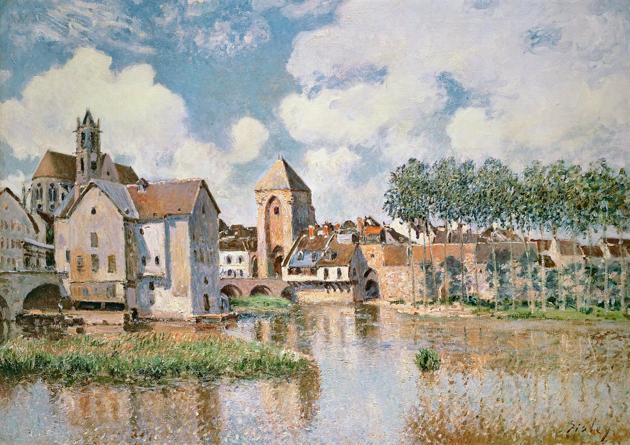 モレシュールロワン、Porte de Bourgogne、1891 作： アルフレッド・シスレー