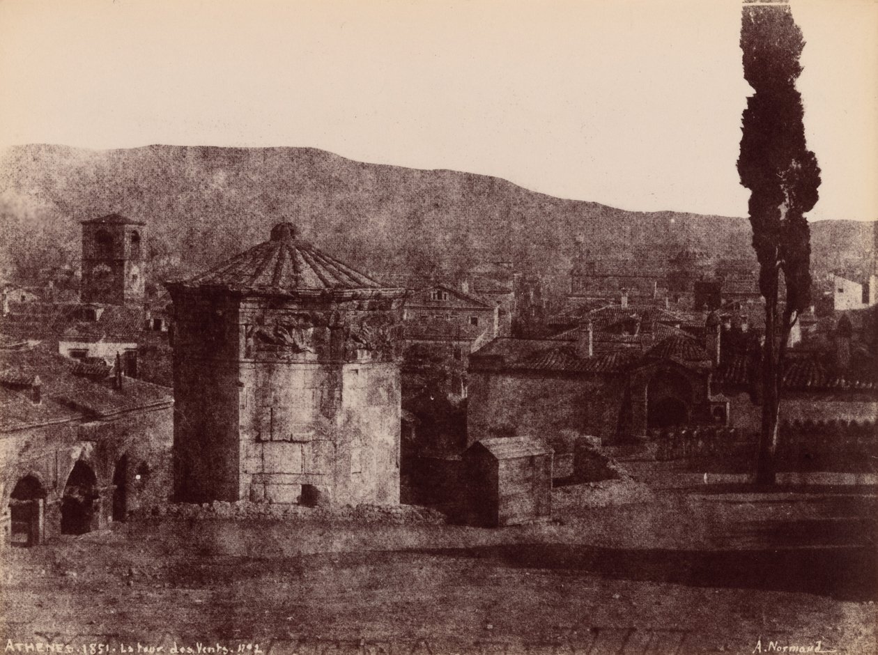 アテネの「風の塔」、1851年（写真 作： アルフレッド・ニコラ・ノーマンド