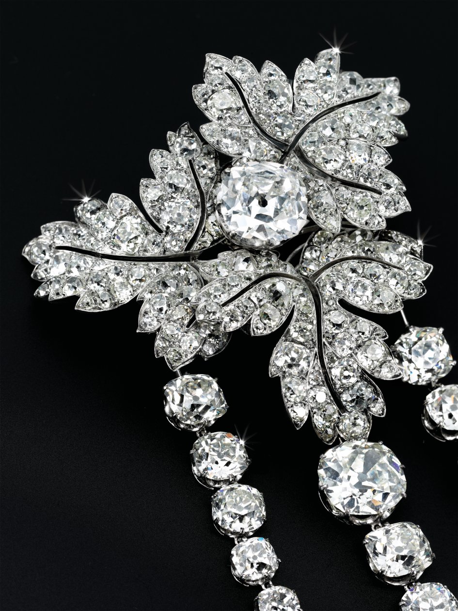 Feuilles de Groseillier」ブローチ、1855年頃（ダイヤモンド、シルバー、ゴールド 作： アルフレッド・バプスト