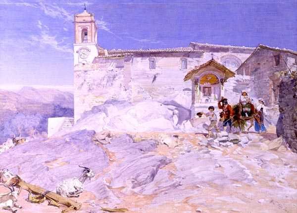Sta Rocco, Olevano（紙に水彩画） 作： アルフレッドダウニングフリップ