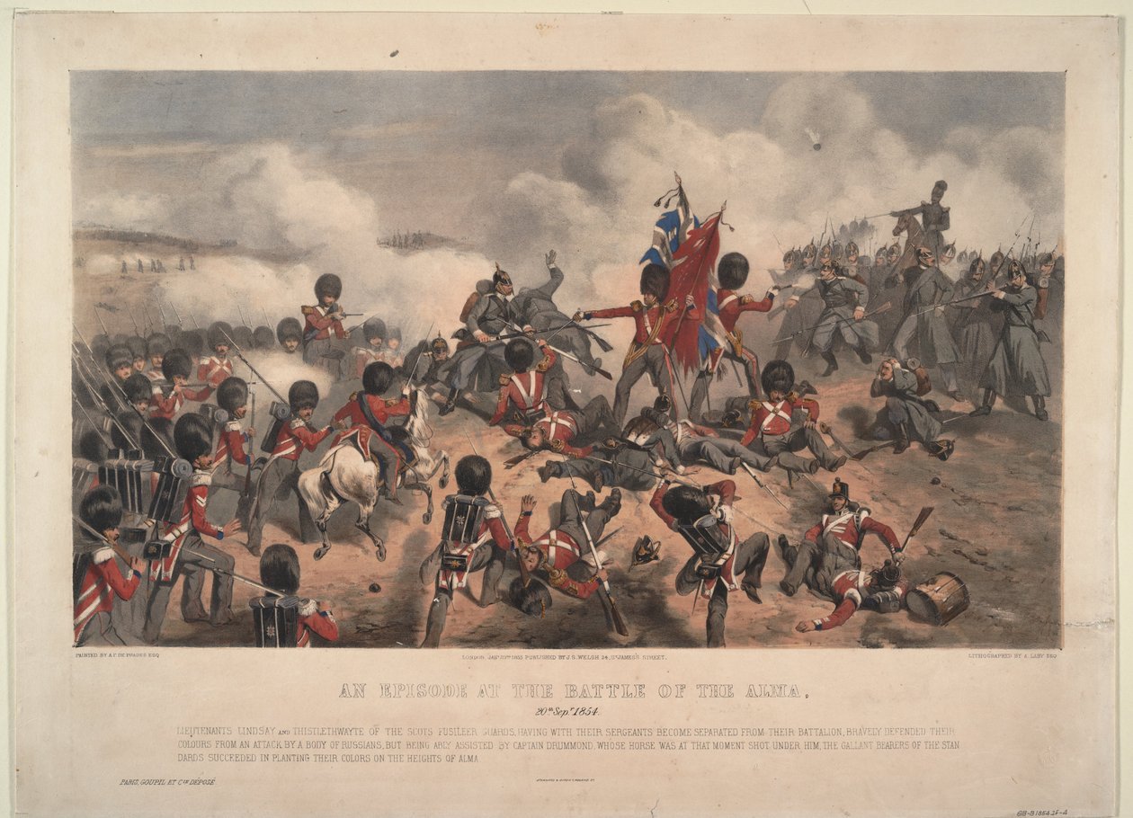 1854年、1855年9月20日のアルマの戦いのシーン 作： アルフレッド・F・ド・プラド