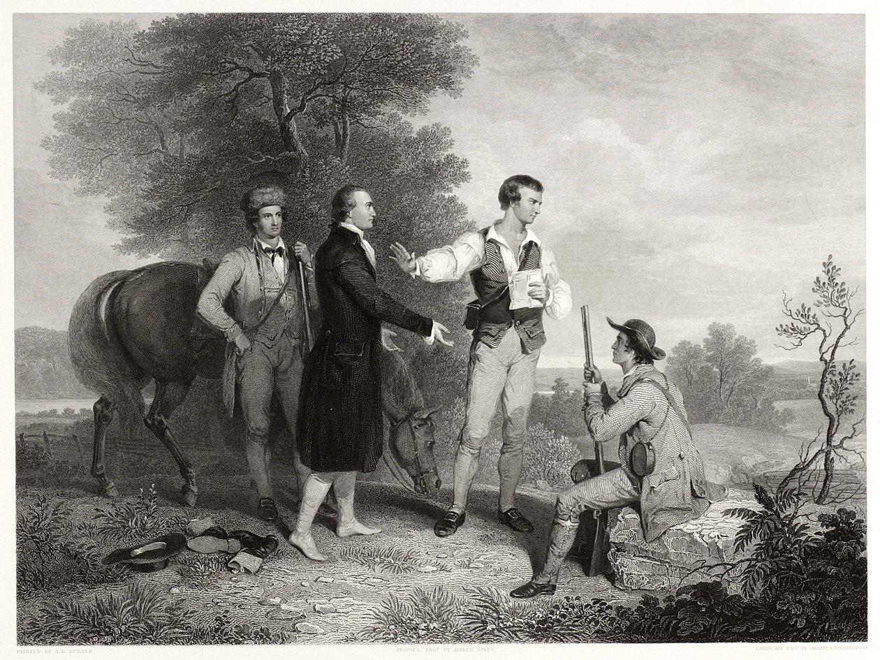 アッシャー・B・デュランド後のアンドレ少佐の捕獲、1846年頃（彫刻） 作： アルフレッドジョーンズ