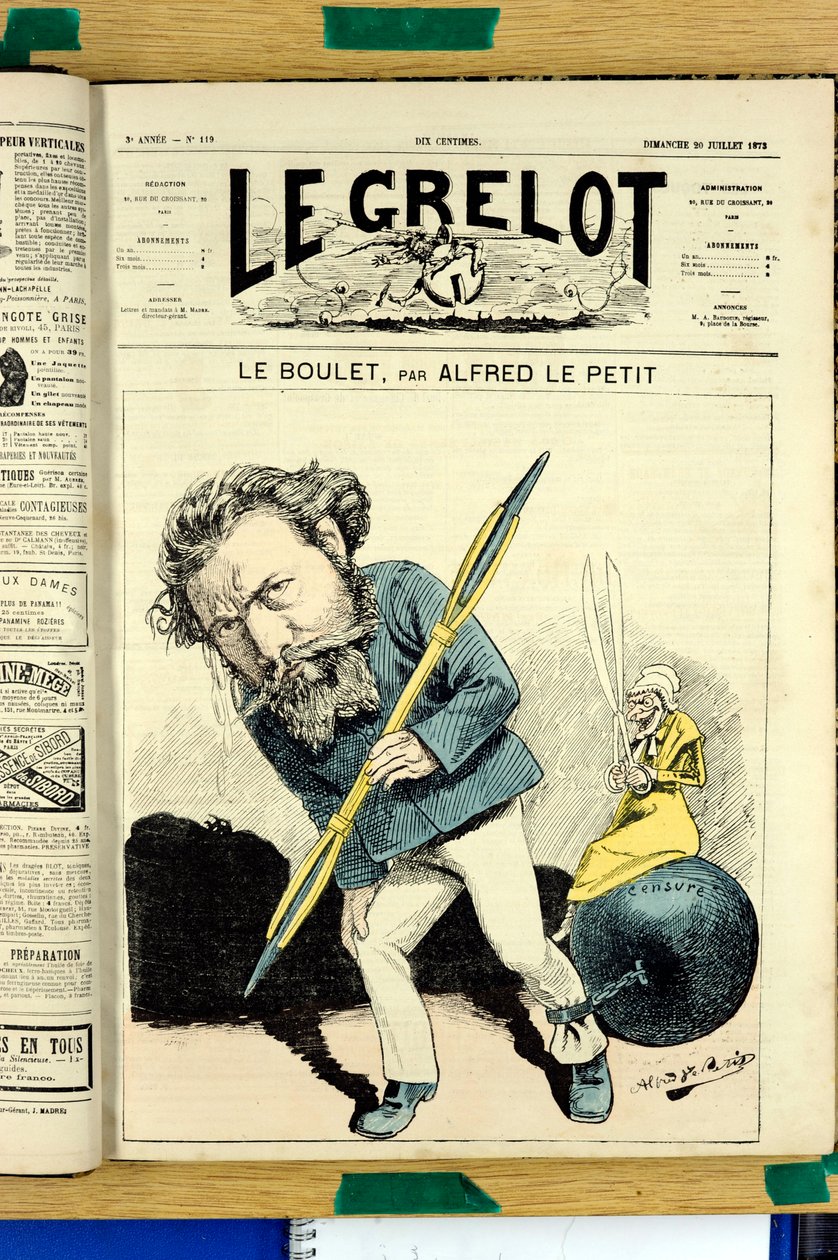 Le Grelot」119号の表紙、Satirique en Colours 作： アルフレッド・ル・プティ