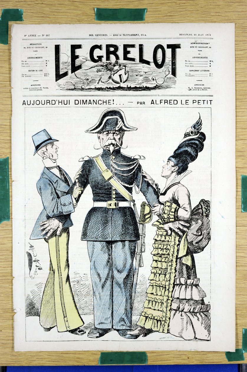 Le Grelot」167号の表紙、Satirique en Couleurs 作： アルフレッド・ル・プティ