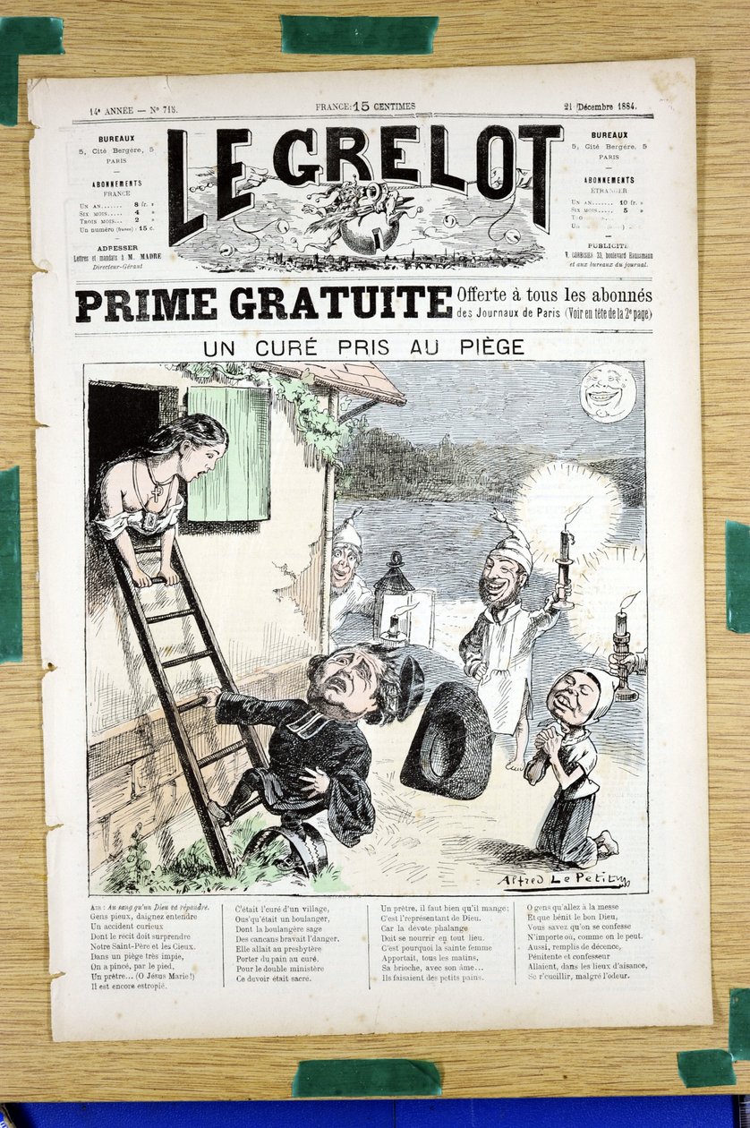 Le Grelot」の表紙、ナンバー718、Satirique en Colours 作： アルフレッド・ル・プティ
