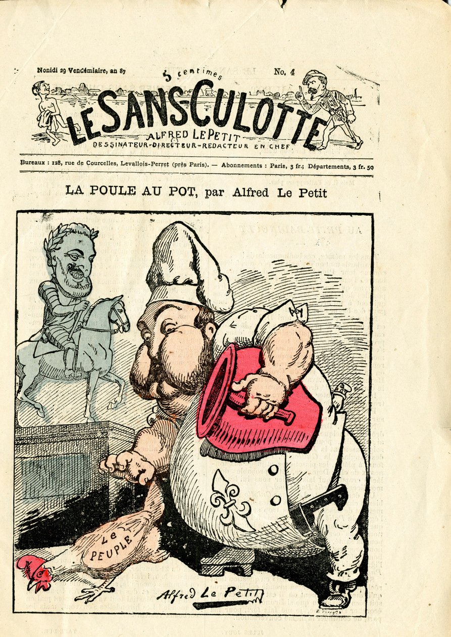Le Sans-Panlotte "の表紙、第4号、Satirique en Colours 作： アルフレッド・ル・プティ