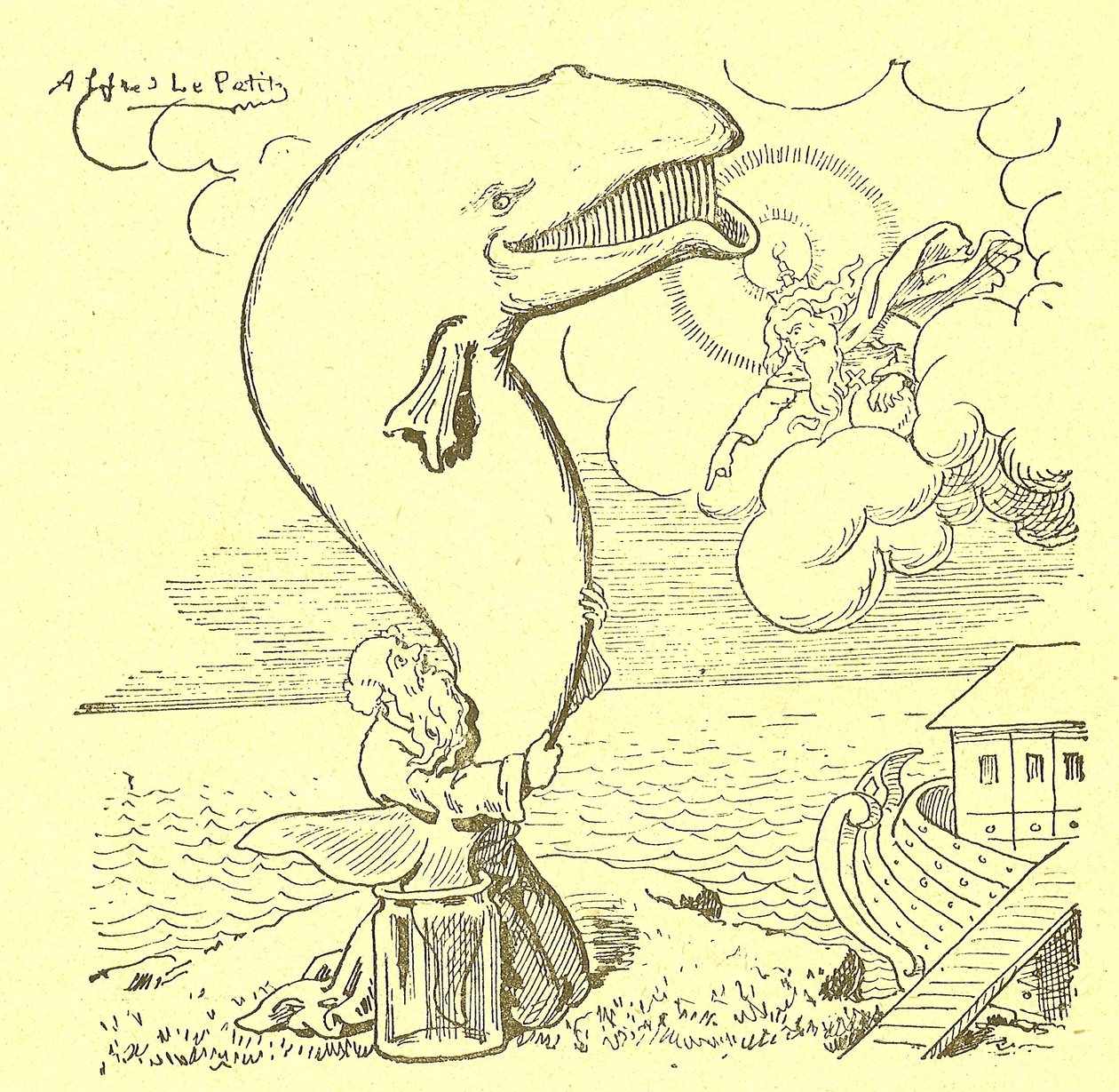 グロージャンのアルフレッド・ル・ペテ（1841-1909）とその治療法のイラスト 作： アルフレッド・ル・プティ