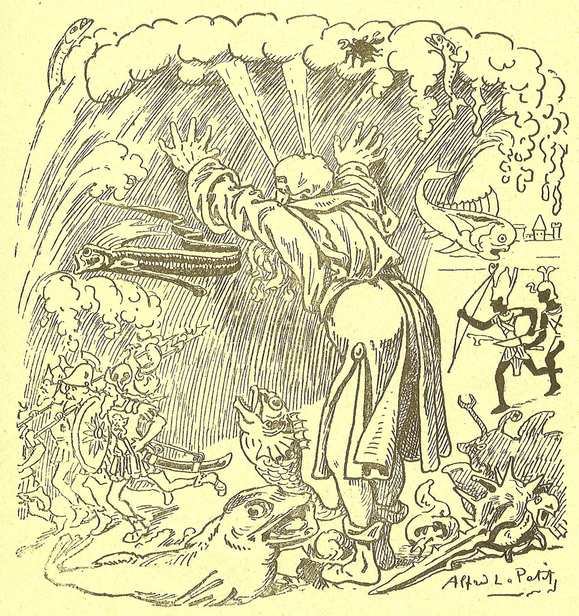 Gros-Jean et son cure』に掲載されたアルフレッド・ル・ピート（1841-1909）のイラスト 作： アルフレッド・ル・プティ