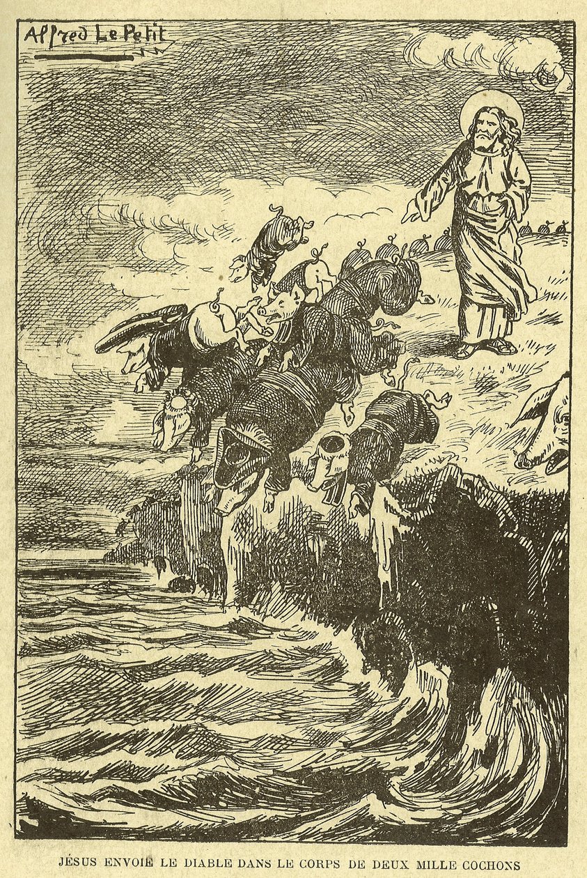 Gros-Jean et son cure』に掲載されたアルフレッド・ル・ピート（1841-1909）のイラスト 作： アルフレッド・ル・プティ