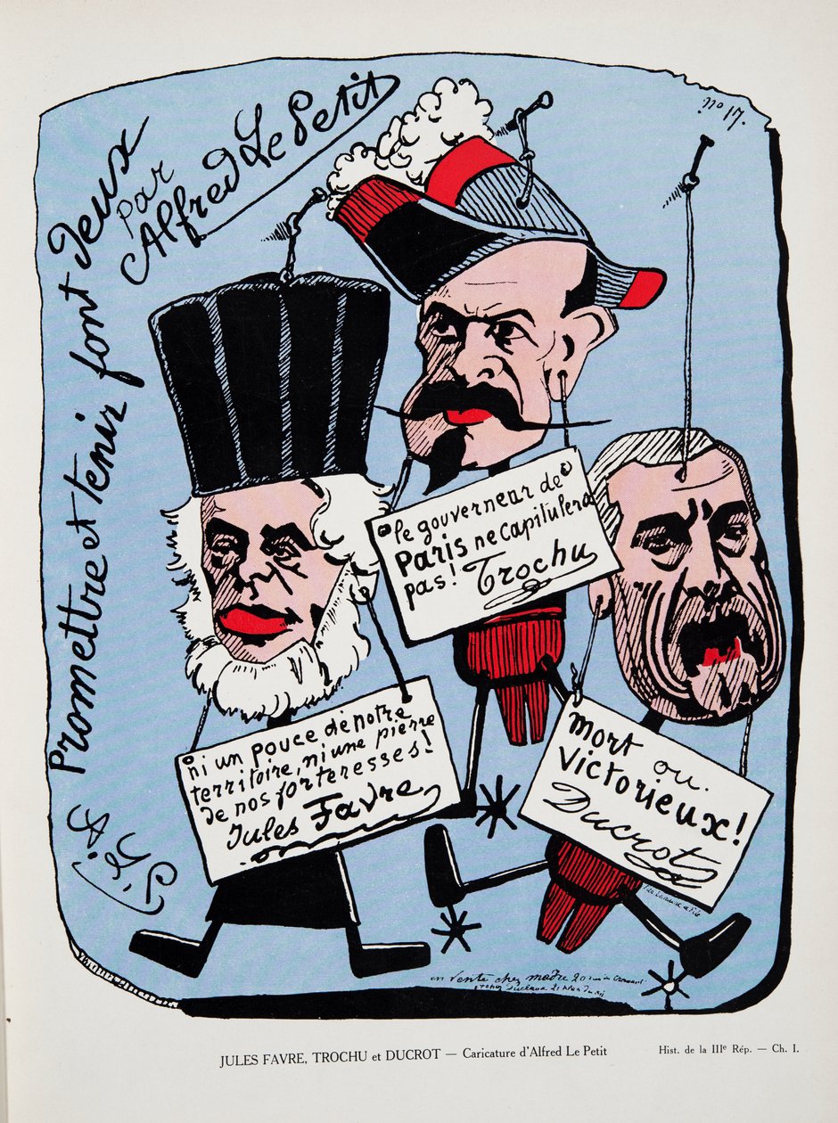 ジュール・ファーブル、トロチュウとデュクロ、『Histoire de la Troisieme Republique, Vol.1, Political History』より、1933年に出版されたカラーリトグラフ。 作： アルフレッド・ル・プティ