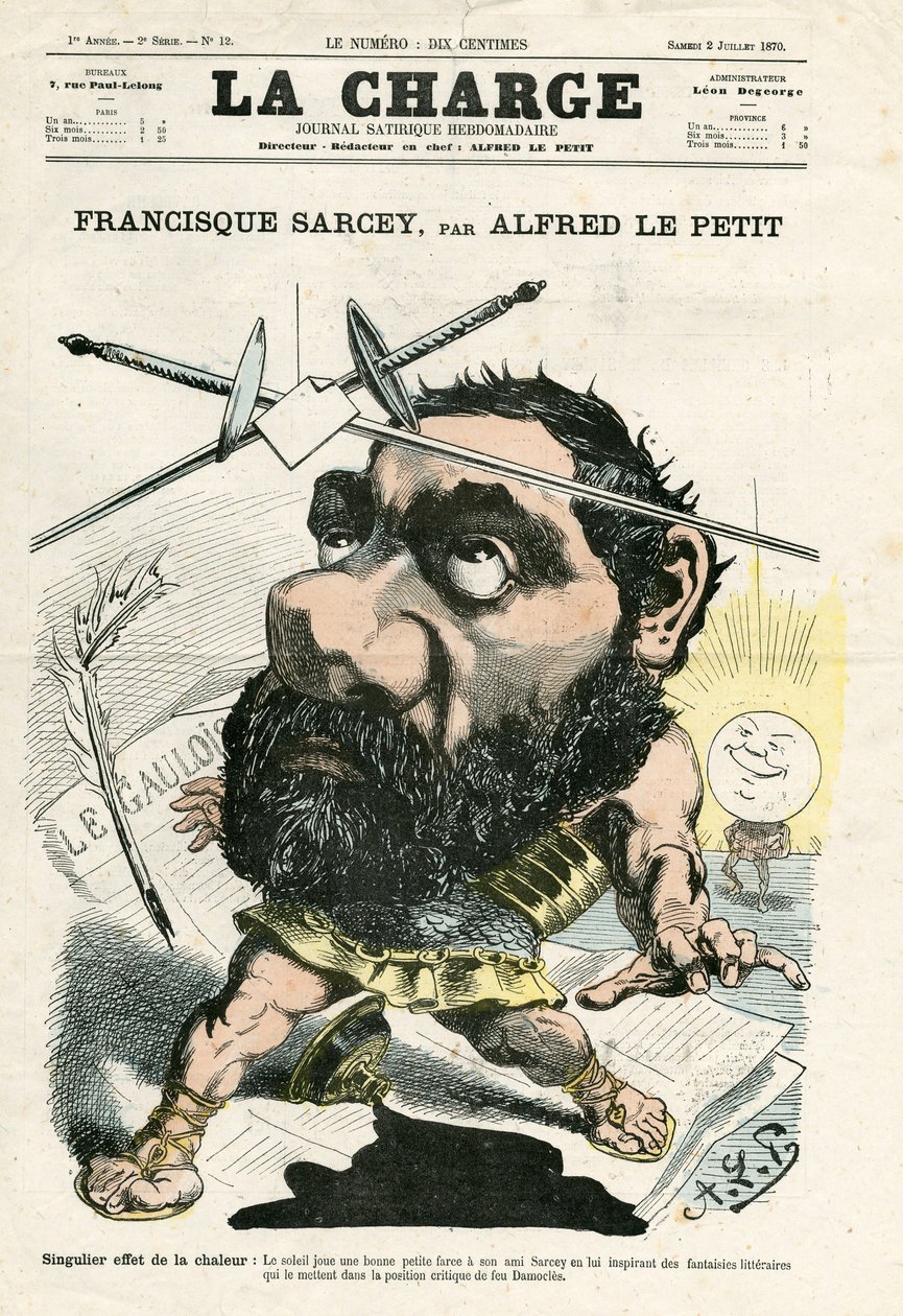 ザ・チャージ」（1870年）第12号、カラーの風刺画 作： アルフレッド・ル・プティ