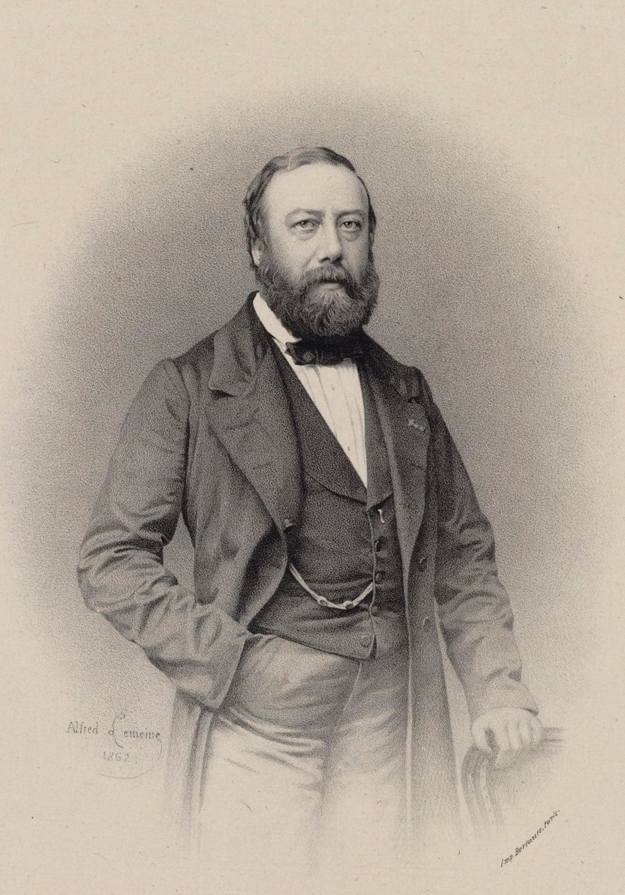 作曲家で歌手のギュスターヴ・ナドーの肖像 1820-1893, 1862. 作： アルフレッド・ルモワン