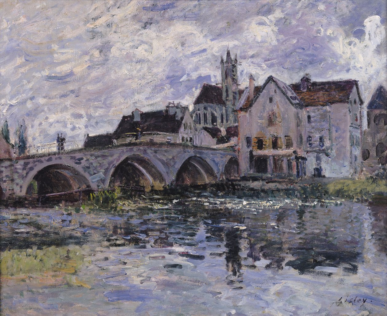 モレシュルロワンの橋、1887年 作： アルフレッド・シスレー