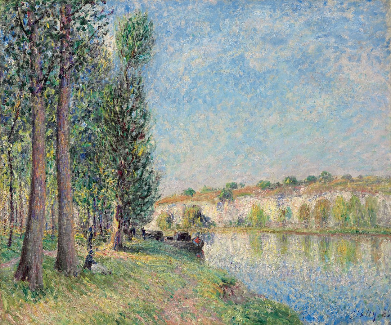 アルフレッド・シスレー、「MORET-SUR-LOING」、海外版超希少レゾネ モレットのロイン; Le Loing a Moret、1885
