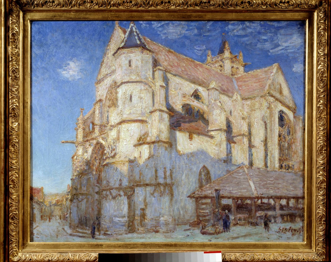 モレの教会（Moret-sur-LoingまたはMoret sur Loing）。アルフレッド・シスレー（1839-1899）による絵画 作： アルフレッド・シスレー