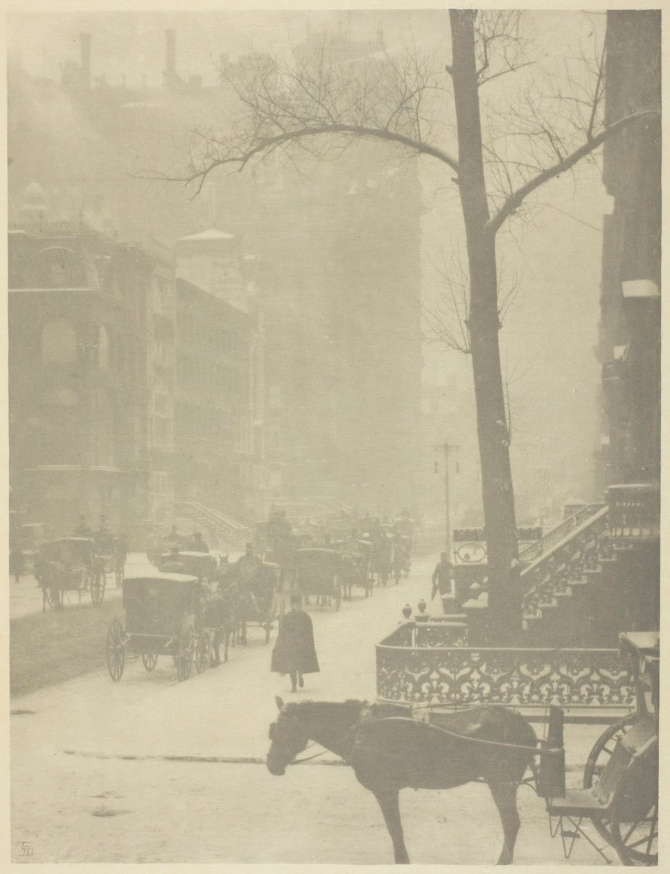 The Street, Fifth Avenue, 190001, print 190304. 作： アルフレッド・スティグリッツ