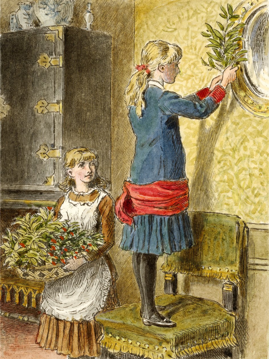 クリスマス、パブの装飾。 1854 作： アルフレッド・W・クーパー