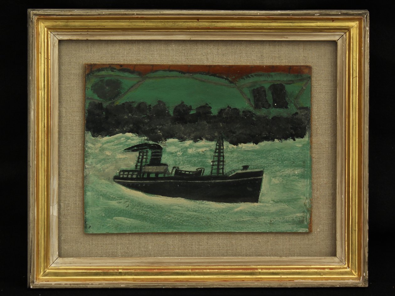 コーニッシュ海岸沖のトロール船、1928年頃 作： アルフレッドウォリス