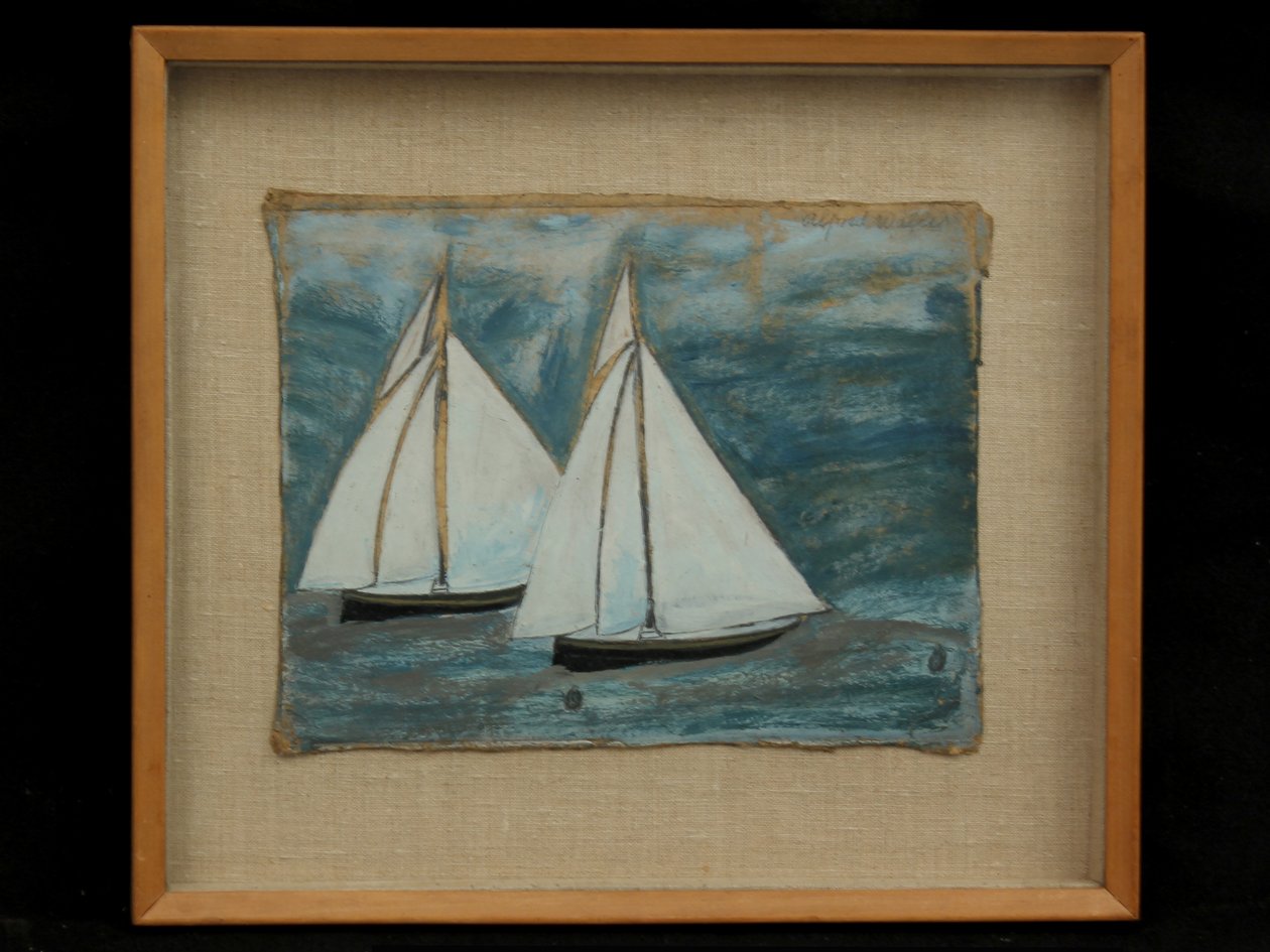 2つの帆船、c.1930 作： アルフレッドウォリス