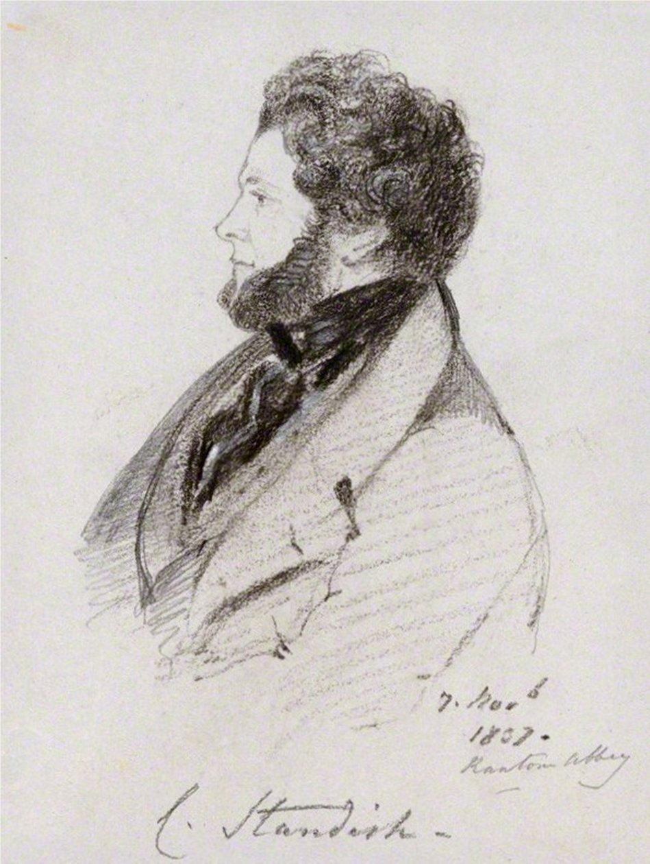 アルフレッド・ドーセーによるチャールズ・ストリックランド・スタンディッシュ卿（1790-1863）の肖像。 作： アルフレッド・ドルセー
