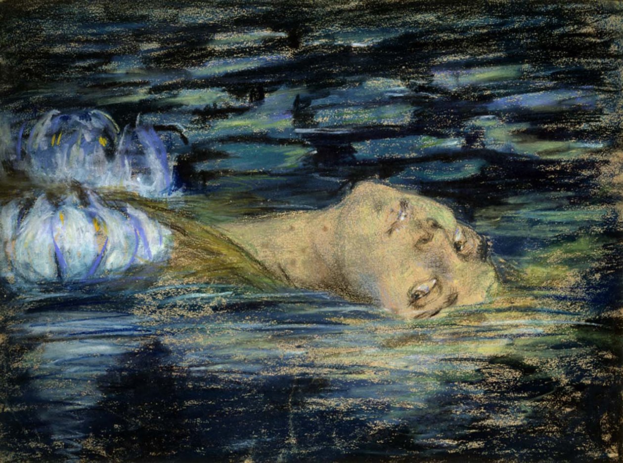 WaterlilynNote：スミソニアンのウェブサイトはこのパステルオフィーリアと呼んでいます1909年、アリスパイクバーニースミソニアン協会出版局のジャンクリングス伝記、1994年、ISBN 1-56098-344-2は、タイトルを「ウォーターリー」にして、イラストとして識別します。 作： アリス・パイク・バーニー