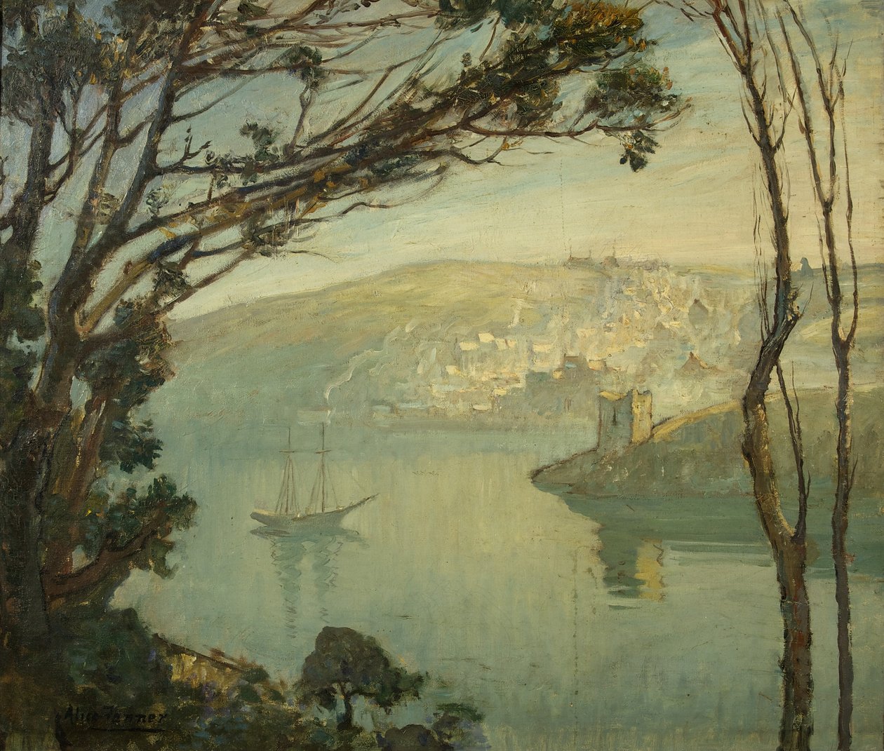 A Winter Morning, Fowey （油彩・キャンバス 作： アリス・モード・ファナー
