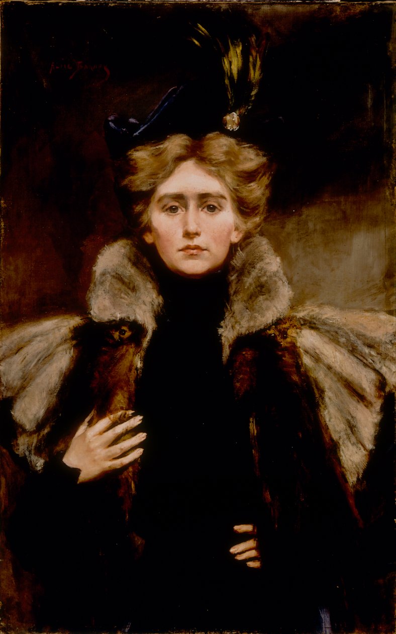 毛皮のケープを着たナタリー、1897年。 作： アリス・パイク・バーニー