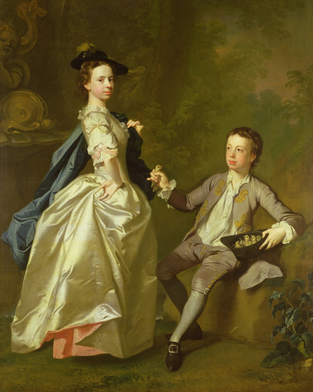 本。レイチェル・ハミルトンと彼女の兄弟、ホン。チャールズハミルトン、1740年 作： アラン・ラムゼイ
