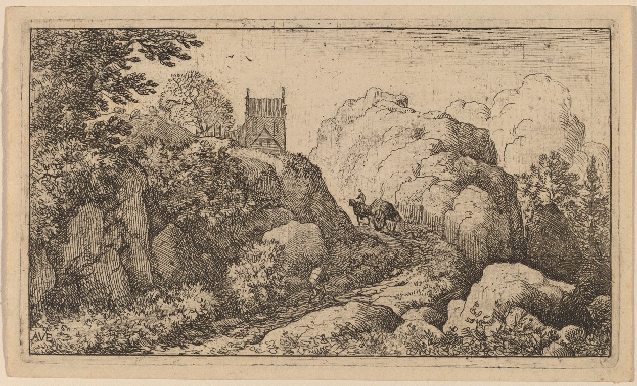 狭い峠のカート、おそらく c. 16451656。 作： Allart van Everdingen