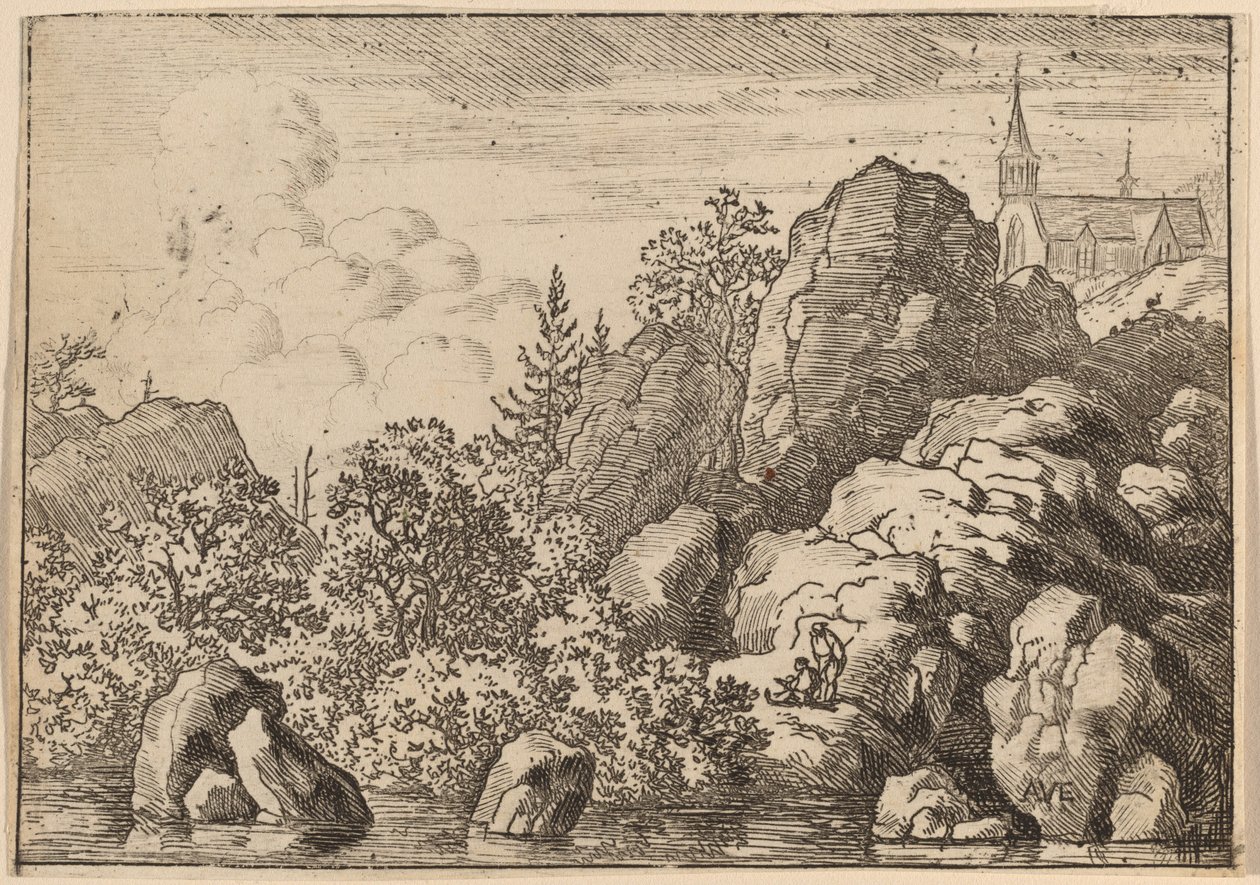 丘の上の教会、おそらくc。 16451656。 作： Allart van Everdingen