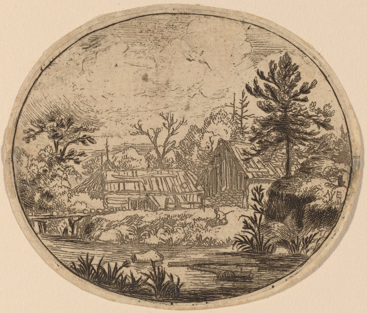 川岸のハムレット、おそらくc。 16451656。 作： Allart van Everdingen